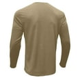 thumbnail image 6 of VgaVtl Long Sleeve Tee Shirts for Men Fall Winter Brown Clothes for Men Shirts Button Solid Color Casual Henley Workout Shirts,M, 6 of 6