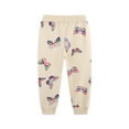 thumbnail image 6 of LIIPEE Girls Boys Casual Pants Cartoon Butterfly Printed Stretch Elastic Waist Drawstring Wide Leg Joggers Trousers With Pockets Toddler Classic School Pants,Beige,2-3 Years, 6 of 7