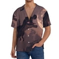thumbnail image 7 of Lsque Dinosaur Moonlit Forest print Men's Cuban Collar Short Sleeve Shirt Summer Beachwear Casual Button Down Fashionable Vacation Leisure Shirt-3X-Large, 7 of 7