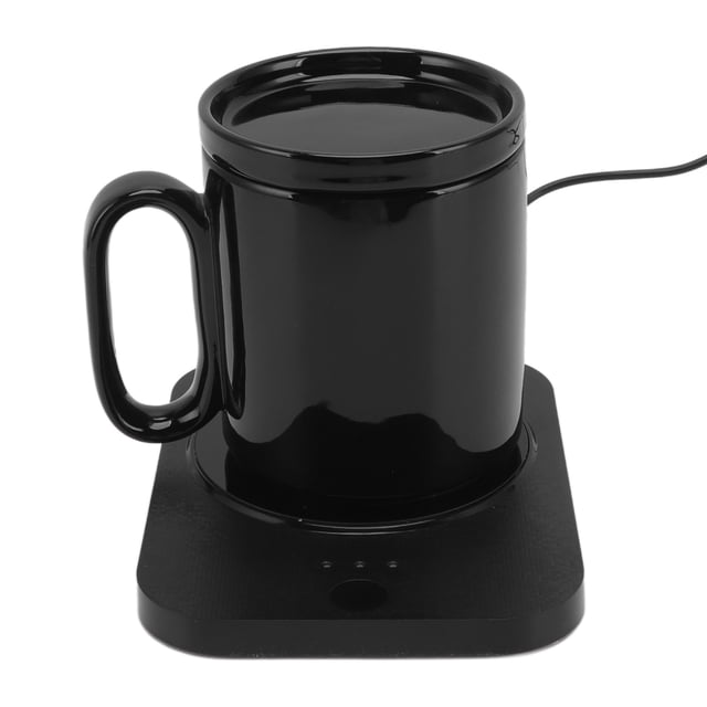 Smart Mug Warmer, Electric Mug Warmer Large Area Heating ABS Ceramics 3 Gears Control For Travel For Home Black