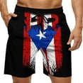 thumbnail image 2 of N/A Men's Skull Print Quick Dry Swim Trunks with Board Beach Shorts Puerto Rico Pr Flag, 2 of 8