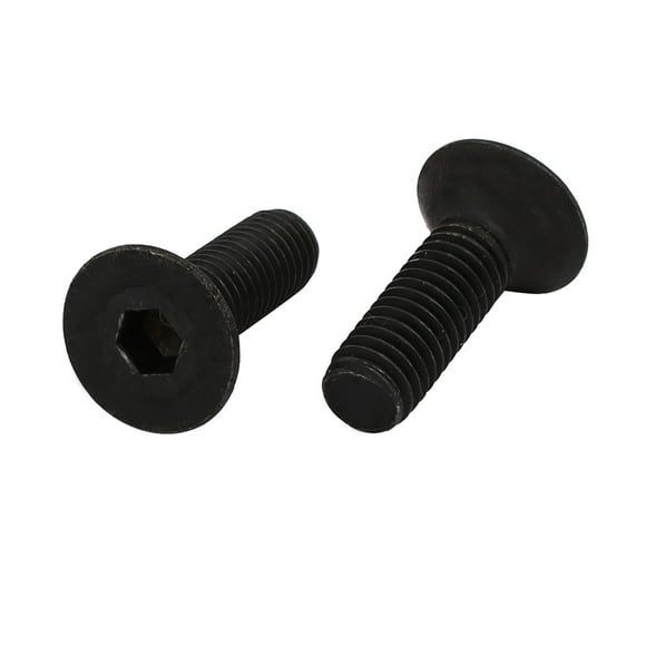2pcs M8x25mm 10.9 Grade Flat Countersunk Head Hex Socket Left Hand Thread Bolt