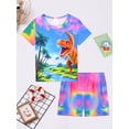 thumbnail image 4 of WIBACKER 3-12Years Kids Boys 2-Piece Pajamas 3D Dinosaur Short Sleeve Cool Summer PJ Set Toddler Sleepwear, 4 of 14