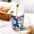 thumbnail image 3 of Yiaed Flowers Print Ceramics Coffee,Large Handle Design,Extra Large Tea and Coffee Cup for Office and Home Mugs, 3 of 6