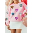 thumbnail image 2 of Women's Pink Sequin Heart Graphic Sweatshirt - Romantic Letters for Valentine's Day - [ZhiHiMeRi] | (US 20-22)2XL, 2 of 10