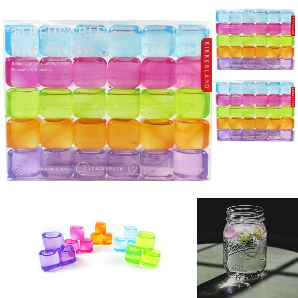 New 40pc Reusble  Square Colourful  Ice CubesCool Cold Drinks Bar 