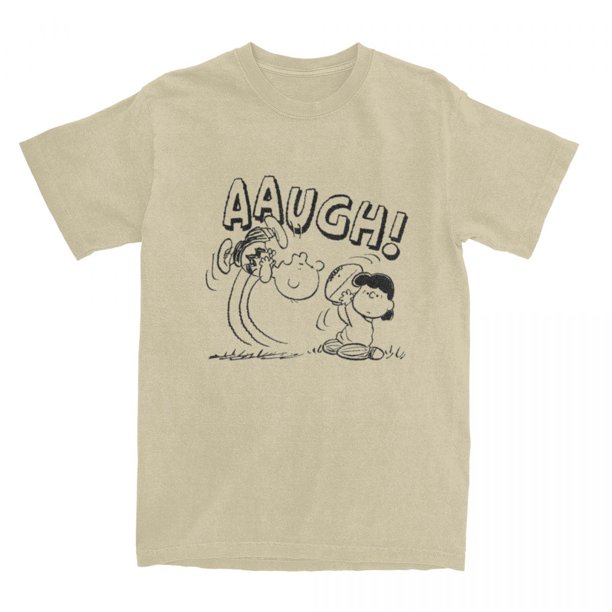 Camisetas de Peanuts, Charlie Brown, Lucy Football Kick Aaugh Snoopy para hombres y mujeres, camisetas de cuello redondo, 100 % algodón, talla 6XL