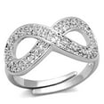 thumbnail image 1 of Alamode 3W503-9 Women Rhodium Brass Ring with AAA Grade CZ in Clear - Size 9, 1 of 1