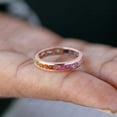thumbnail image 2 of Rainbow Sapphire Eternity Ring, Princess Cut Channel Set Engagement Band Ring, 18k Gold Filled Ring, Cocktail Ring, Multi Color Stackable Ring., 2 of 5