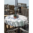 thumbnail image 2 of Outdoor Tablecloth with Umbrella Hole Zipper Blue Beige Floral Round Tablecloth 54" Waterproof Outside Table Cloth Farmhouse Botanical Patio Table Cover Tablecloths for Picnic Party, 2 of 8