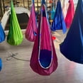 thumbnail image 4 of Light Up Kids Pod Swing Seat, Upgraded Kids Hanging Hammock Swing with LED Lights, Cotton Sensory Pod Swing Chair with Inflatable Pillow, Pod Swing for Kids Indoor & Outdoor, 4 of 7