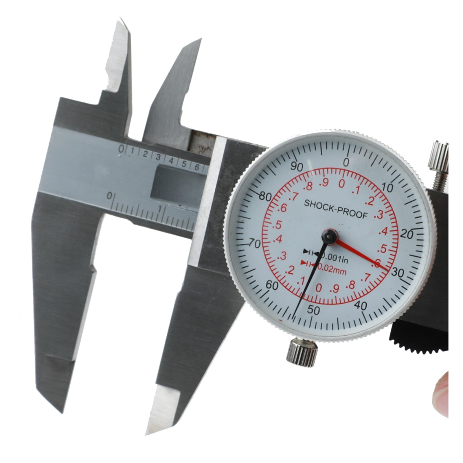 Dial Caliper Metric/INCH SAE Standard MM Dual Hand Reading Scale Vernier Measuring Tool