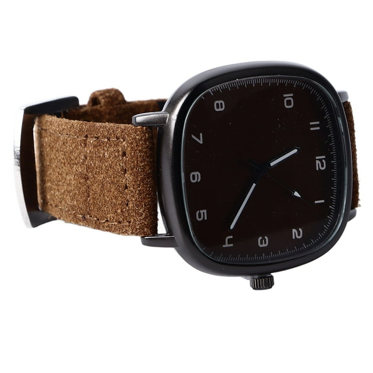 ZX Men Quartz Watch Quadrate Shaped Accurate Time PU Leather