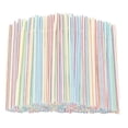 thumbnail image 2 of 500pcs Plastic Drinking Straws 8 Inches Long Multi-colored Striped Bedable, 2 of 5