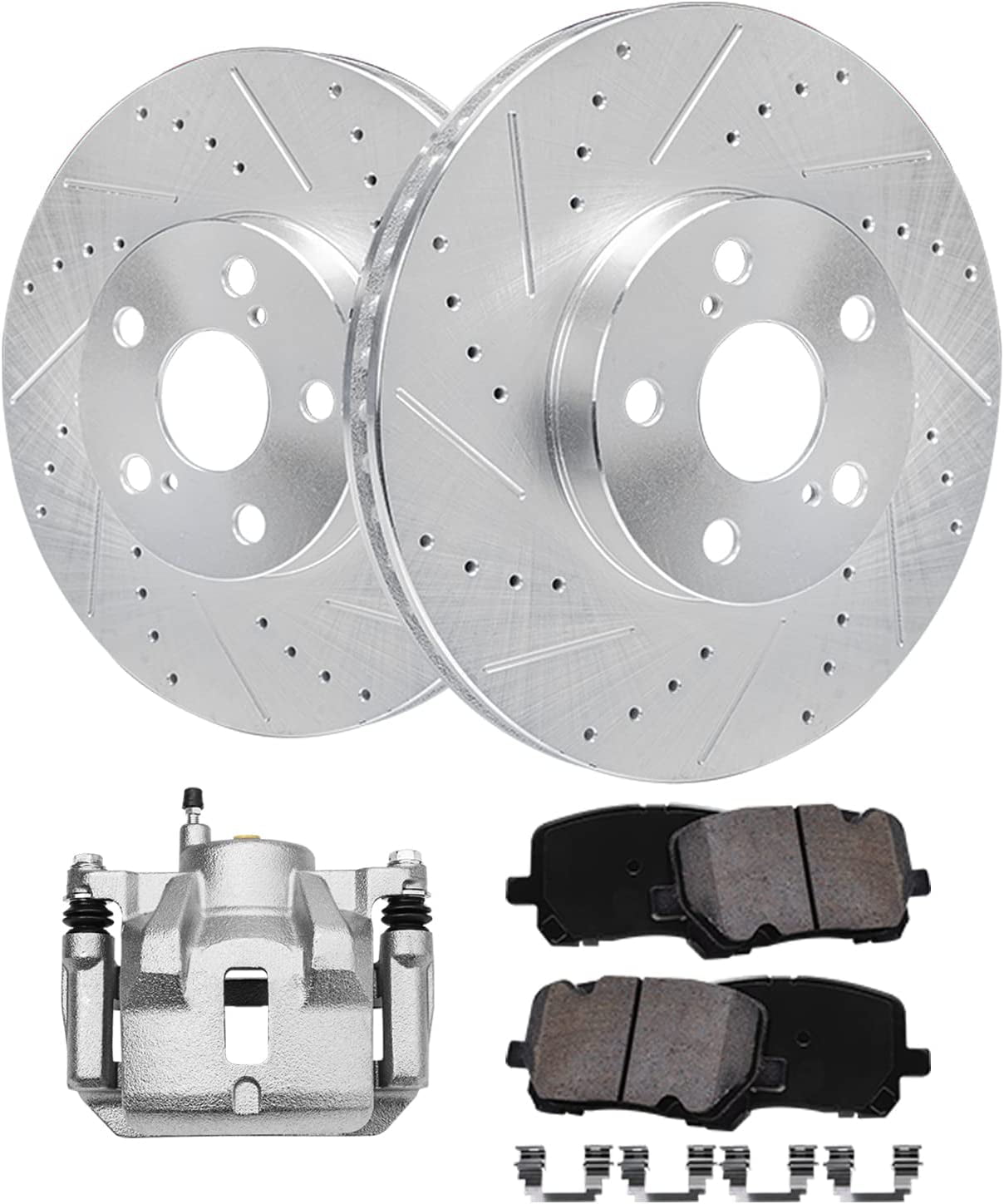 Detroit Axle Front Brake Calipers - 2 Piece Set For Chevy Malibu, Pontiac G6, Saturn Aura 2004-2012