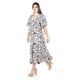 thumbnail image 2 of Vestido midi estampado Roman Fashion /Tallas Extras, 4285 (Blanco /Negro) negro 42, 2 of 6