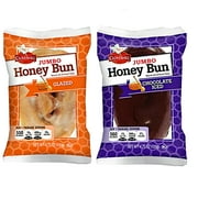 Cloverhill Jumbo Chocolate Iced Honey Bun & Jumbo Glazed Honey Bun Combo | 12 Pack