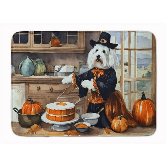 Coton De Tulear Fall Kitchen Pumpkins Memory Foam Kitchen Mat