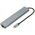 thumbnail image 1 of Estación de acoplamiento USB C 8 en 1 multifuncional tipo C a RJ45 USB 3.0 USB C HD con interfaz multimedia para computadora de escritorio y portátil, 1 of 12