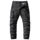 thumbnail image 1 of Pantalones largos para hombre, moda informal, cómodos, sólidos, con bolsillos, con cordón ajustable, pantalones regulares de poliéster para hombre., 1 of 2