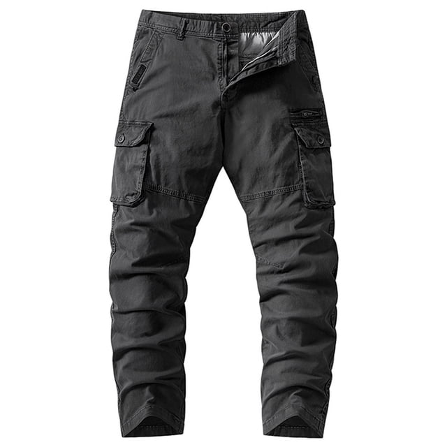 Pantalones largos para hombre, moda informal, cómodos, sólidos, con bolsillos, con cordón ajustable, pantalones regulares de poliéster para hombre.