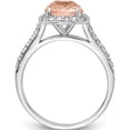 thumbnail image 2 of Sterling Silver Cheryl M Rhod-Pl Cz And Imitation Morganite Ring (Size 7) Made In China qcm1323-7, 2 of 5