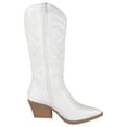 thumbnail image 3 of TOP MODA Women Cowgirl Cowboy Western Stitched Boots Pointy Toe Knee High Side Zipper White 7, 3 of 4