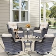 thumbnail image 2 of 6 Pieces Patio Outdoor Conversation Set with 2 Swivel Rocker Chairs, 2 of 7