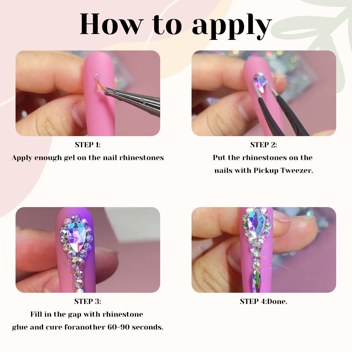 3D Nail Charms Gems Set, Nail Charms DIY Nail Art Supplies Accessories - 600 Special Shaped Crystals & 2500 Flat Bottomed Stones in 20 Styles + Drill Pen Included