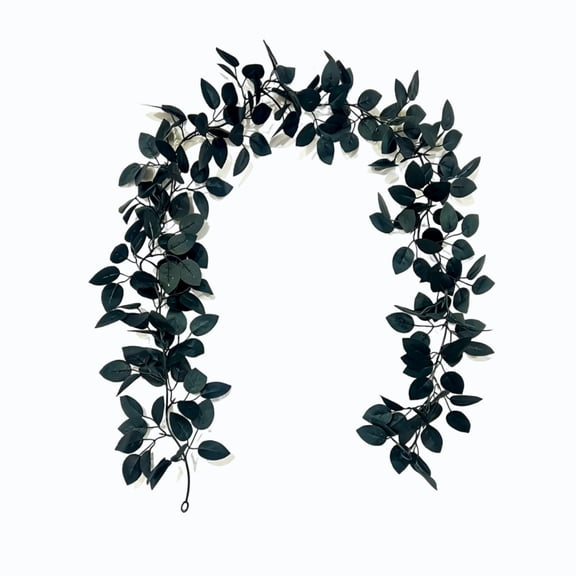TACILIP Room Decor, 1PC Artificial Dark Rose Leaf Garland Halloween Hanging Foliage Ornament Faux Leaf Branch Decor For Indoor Mantel Door Porch Home Holiday Party Supplies, Mens Gifts