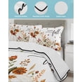 thumbnail image 3 of Quilt King Size Bedding Set, White Pumpkins Fall Reversible Summer Quilt 3 Pieces, Thanksgiving Autumn Floral Botanical Lightweight Bedspreads Coverlets with 2 Pillow Shams for All Seasons, 3 of 5
