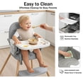 thumbnail image 6 of Oioane 4-in-1 Convertible High Chair for Baby and Toddlers, Foldable Highchairs with Dishwasher Safe Tray, Gray, 6 of 10