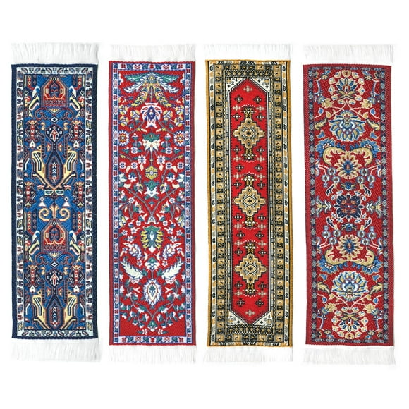 Oriental Carpet Bookmarks #1 - Authentic Woven Carpet (Set of 4)