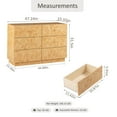 thumbnail image 2 of COZAYH Modern 6 Drawer Dresser with Burl Finish, Wide Wood Chest of Drawers Clothes Organizer, Stylish Large Storage Cabinet for Bedroom or Entryway, 2 of 7
