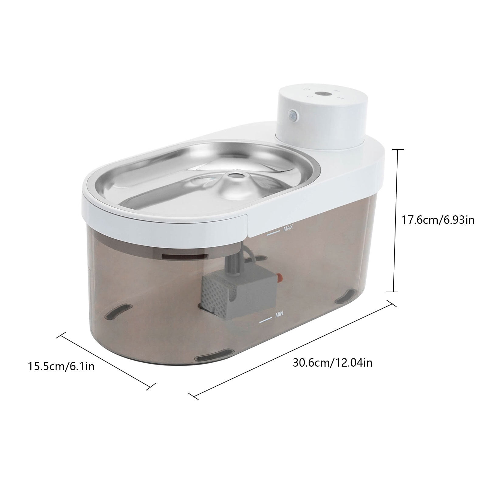 Pet Water Fountain for Cats & Dogs, 1.06 Gallon Capacity, Stainless Steel, Low Noise, Cordless, 3 Water Modes, Includes 2 Filters & USB Cable