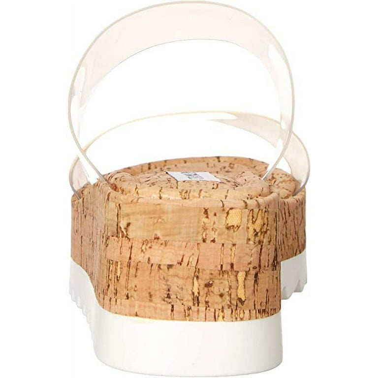 Steve Madden Defuse Clear Cork Open Toe Slip On Wedge Platform