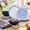 Blue Grid Stripes, variant on 12-piece Dinnerware - Sunflower Bird Plates And Set