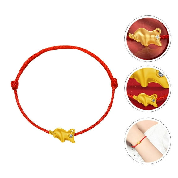 UPKOCH Rope Bracelet for Women Red Hand Rope Braid Wearable Jewelry 1Set