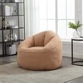 thumbnail image 3 of Newest Microfiber Bean Bag Sofa with Footrest, Soft Tan Lounge Chair for Teen Room & Cozy Corner, 3 of 13