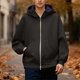thumbnail image 1 of MHFRRA Sudadera con Capucha para Hombre: Chaqueta de Otoño, Cárdigan Informal de Gran Tamaño con Capucha y Cremallera Negro, 1 of 4