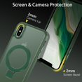 thumbnail image 5 of for iPhone Xs Case , iPhone X Case with Ring [Compatible with Magsafe], Full Body Protective Cover Slim Shockproof Kickstand Phone Case for Apple iPhone X/XS 5.8", Green, 5 of 7