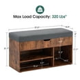 thumbnail image 2 of Ivinta Shoe Storage Bench with 4“ Cushion, 2-Tier Entryway Organizer with Hidden Compartment, 37", Rustic Brown, 2 of 10