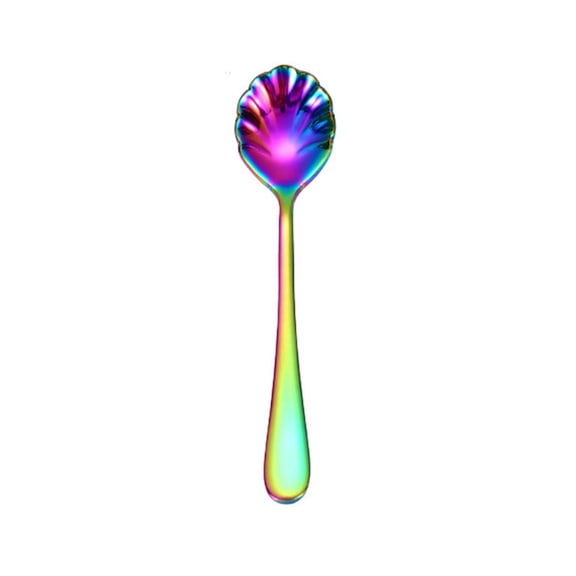 Flatware Sets Creative Colored Stainless Steel Shell Spoon, Colored