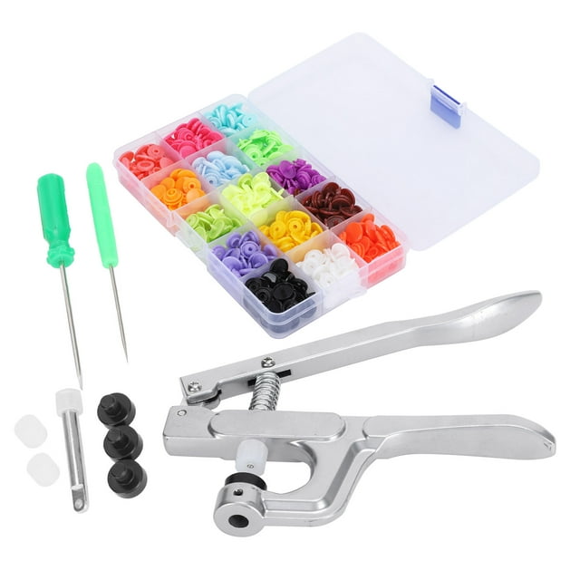 Kit de cierres a presión, máquina de coser botones, punzonadora, alicates de prensado manual, juego de herramientas