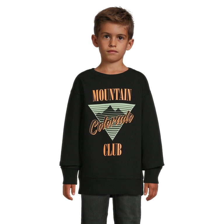 Wonder Nation Boys Long Sleeve Graphic Crewneck Sweatshirt Sizes 4 18 Walmart
