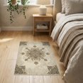 thumbnail image 3 of ODIKA 2'x3' Washable Doormat Large Vintage Layout Distressed Scroll Border Cream Farmhouse Boho Flowing for Entryway, Kitchen, Laundry Room, Non-Slip, Low Pile, 3 of 7