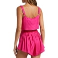 thumbnail image 4 of SAYOO - Conjunto de 2 piezas para mujer, camisetas sin mangas de color sólido y pantalones cortos de cintura alta para verano SAYOO casual, 4 of 5
