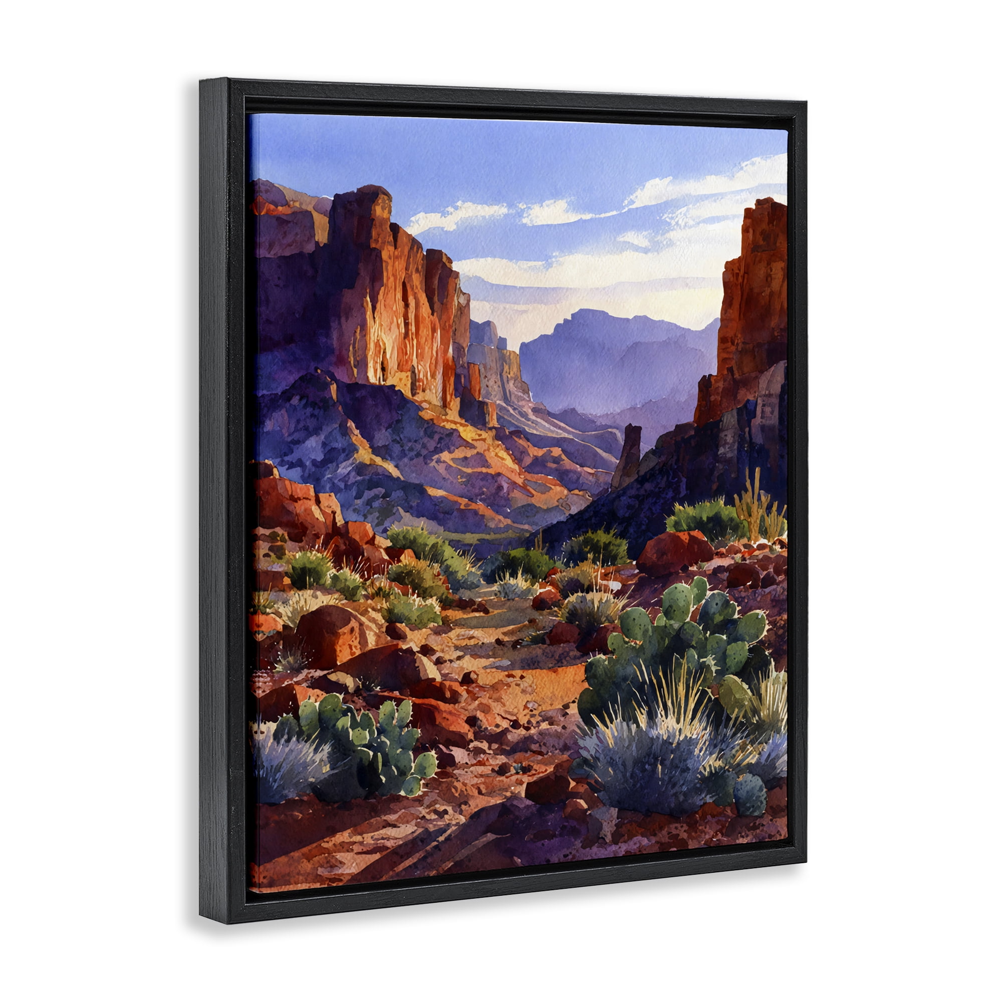 Stupell Industries Western Colors Earthy Desert Black Framed Floater Canvas Wall Art, design by Franklyn Gregory
