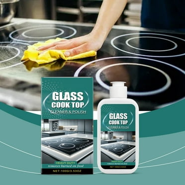 Glass Stove Top Cleaner, Glass Cooktop Cleaner Liquid, Non-Abrasive, Glass Stove Polish for Ceramic, Electric, Induction, Flat Top Stovetop, Gas, Daily Maintenance for Restaurant (100 ml/3.53 Oz)