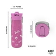 thumbnail image 4 of Zak Designs 20oz Harmony Barbie Water Bottle for Travel or At Home, Stainless Steel is Leak-Proof When Closed and Vacuum Insulated with Straw Lid and Carry Handle (Pink), 4 of 12